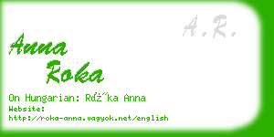 anna roka business card